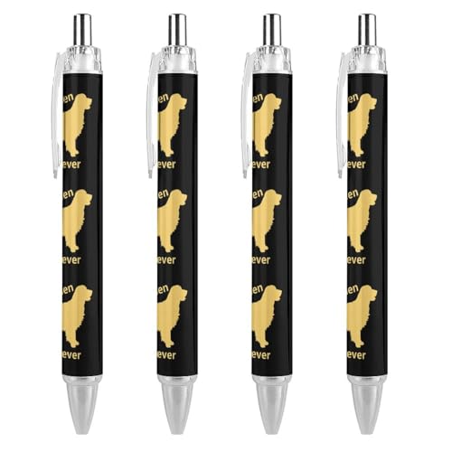 KWQDOZF Kugelschreiber mit Golden Retriever-Aufdruck für Damen und Herren, 0,5 mm fein, einziehbarer Kugelschreiber, 4 Stück KWQDOZF Kugelschreiber mit Golden Retriever-Aufdruck für Damen und Herren, 0,5 mm fein, einziehbarer Kugelschreiber, 4 Stück von KWQDOZF