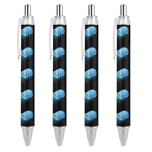 KWQDOZF Kugelschreiber mit Mantis-Garnelen-Aufdruck für Damen und Herren, 0,5 mm fein, einziehbarer Kugelschreiber, 4 Stück KWQDOZF Kugelschreiber mit Mantis-Garnelen-Aufdruck für Damen und Herren, 0,5 mm fein, einziehbarer Kugelschreiber, 4 Stück von KWQDOZF