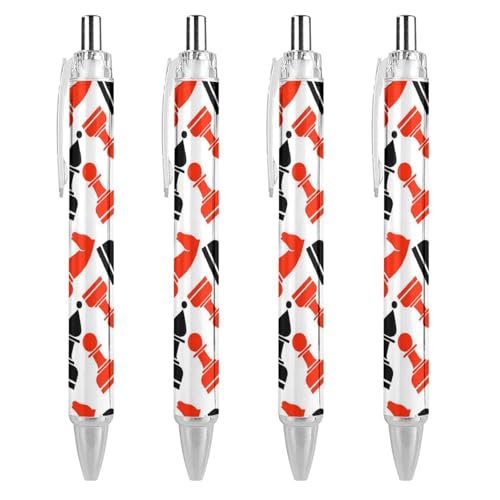 KWQDOZF Kugelschreiber mit Schachdruck für Damen und Herren, 0,5 mm fein, einziehbarer Kugelschreiber, 4 Stück KWQDOZF Kugelschreiber mit Schachdruck für Damen und Herren, 0,5 mm fein, einziehbarer Kugelschreiber, 4 Stück von KWQDOZF