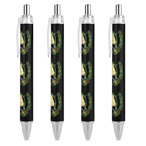 KWQDOZF Kugelschreiber mit Wappen von Guatemala-Aufdruck für Damen und Herren, 0,5 mm fein, einziehbarer Kugelschreiber, 4 Stück von KWQDOZF