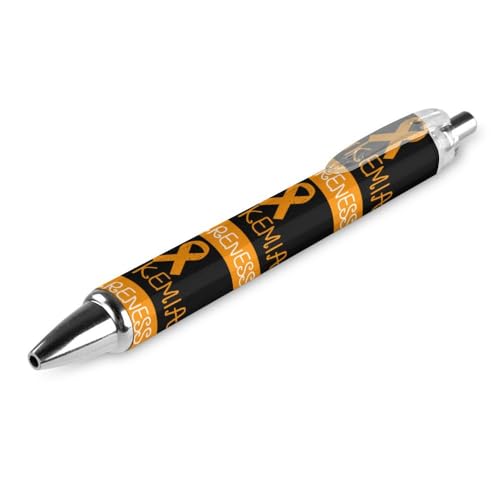 KWQDOZF Leukämie-Aufklärungsmonat im September, wir tragen Orange, einziehbarer Kugelschreiber, Schreibkugel mit schwarzer Tinte, Geschenke für Studenten, Büro-Schreibwaren von KWQDOZF
