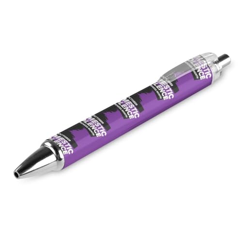 KWQDOZF Monat der Aufklärung über häusliche Gewalt, lila Band, einziehbarer Kugelschreiber, Schreibkugel mit schwarzer Tinte, Geschenke für Studenten, Bürobedarf von KWQDOZF