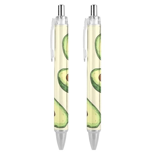 KWQDOZF Niedliche Kugelschreiber mit Avocado-Motiv, einziehbarer Kugelschreiber, 0,5 mm, für Damen und Herren, Büro, 2 Stück KWQDOZF Niedliche Kugelschreiber mit Avocado-Motiv, einziehbarer Kugelschreiber, 0,5 mm, für Damen und Herren, Büro, 2 Stück von KWQDOZF