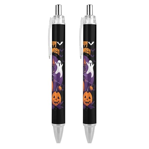 KWQDOZF Niedliche Kugelschreiber mit Halloween-Motiven, Kürbissen und Geistern, einziehbarer Kugelschreiber, 0,5 mm, für Damen und Herren, Büro, 2 Stück KWQDOZF Niedliche Kugelschreiber mit Halloween-Motiven, Kürbissen und Geistern, einziehbarer Kugelschreiber, 0,5 mm, für Damen und Herren, Büro, 2 Stück von KWQDOZF
