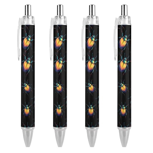 KWQDOZF Niedliche Kugelschreiber mit -Motiv, einziehbarer Kugelschreiber, 0,5 mm, für Damen und Herren, Büro, 4 Stück KWQDOZF Niedliche Kugelschreiber mit -Motiv, einziehbarer Kugelschreiber, 0,5 mm, für Damen und Herren, Büro, 4 Stück von KWQDOZF