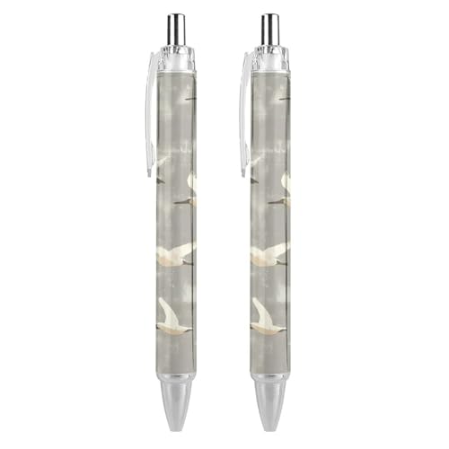 KWQDOZF Niedlicher Kugelschreiber im Vintage-Stil mit fliegenden Vögeln, einziehbarer Kugelschreiber, 0,5 mm, für Damen und Herren im Büro, 2 Stück KWQDOZF Niedlicher Kugelschreiber im Vintage-Stil mit fliegenden Vögeln, einziehbarer Kugelschreiber, 0,5 mm, für Damen und Herren im Büro, 2 Stück von KWQDOZF