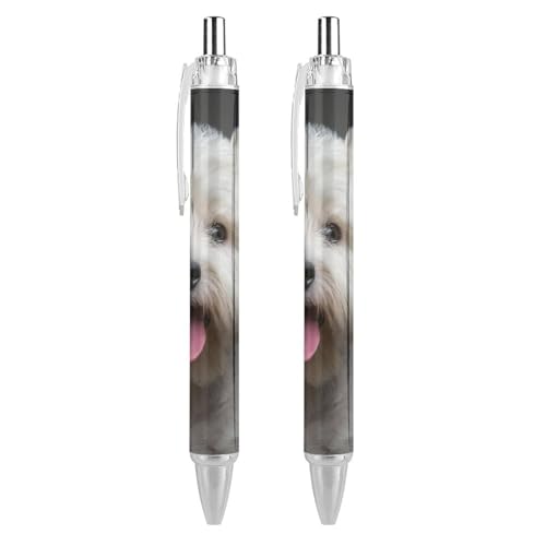 KWQDOZF Schöner Terrier-Hund, lustiger Kugelschreiber, einziehbarer Kugelschreiber, 0,5 mm, für Damen und Herren, Büro, 2 Stück KWQDOZF Schöner Terrier-Hund, lustiger Kugelschreiber, einziehbarer Kugelschreiber, 0,5 mm, für Damen und Herren, Büro, 2 Stück von KWQDOZF