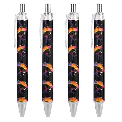 KWQDOZF Skydiver Aquarell-Kugelschreiber, niedlich, einziehbarer Kugelschreiber, 0,5 mm, für Damen und Herren, Büro, 4 Stück KWQDOZF Skydiver Aquarell-Kugelschreiber, niedlich, einziehbarer Kugelschreiber, 0,5 mm, für Damen und Herren, Büro, 4 Stück von KWQDOZF