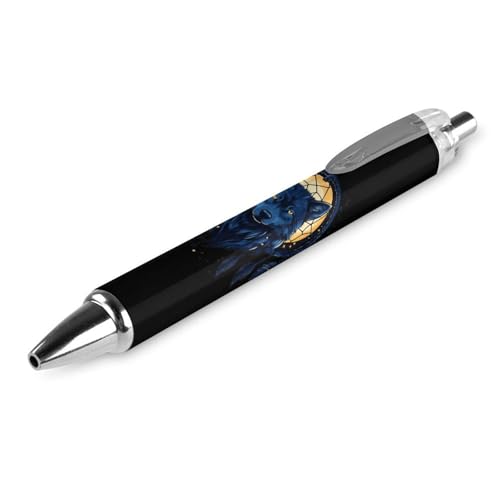 KWQDOZF Traumfänger-Wolf, süßer Kugelschreiber, einziehbarer Kugelschreiber, 0,5 mm, für Damen und Herren, Büro, 1 Stück von KWQDOZF