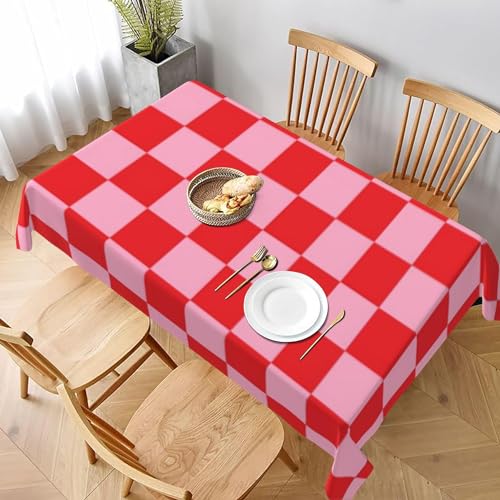 Karierte rosa und rote rechteckige Tischdecke tropisches Zickzack waschbare Tischdecke dekorative längliche Tischdecke für Urlaub Party Bankett Event Abendessen Karierte rosa und rote rechteckige Tischdecke tropisches Zickzack waschbare Tischdecke dekorative längliche Tischdecke für Urlaub Party Bankett Event Abendessen von KWQDOZF
