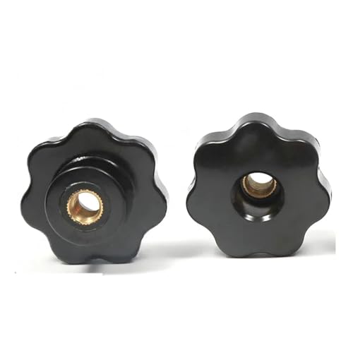 Blütenförmiger Schraubengriff, M4 M5 M6 M8 M10 M12 Schwarz Weiß Klemm Griff Pflaume Gewinde Hand Mechanische Manuelle Anziehen Stern Muttern(5pcs,50mm x M8) von KXAOXGRC