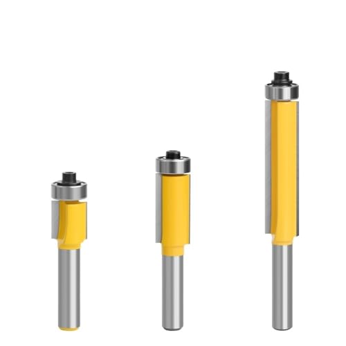 Flush Trim Router Bit With Bearing, 3er-Pack 8 mm Schaft Hartmetall Flush Trim Router Bits mit Lager for Holz mehrere Größen(3 PCS SET) von KXAOXGRC