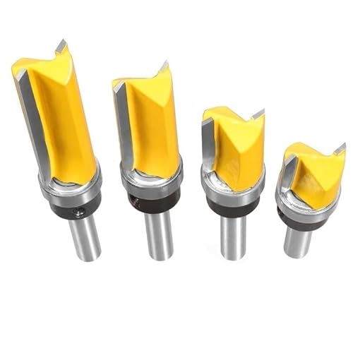 Flush Trim Router Bit With Bearing, 4er-Pack 8-mm-Schaft-Schablonen- und Bündigfräser for die Holzbearbeitung, mehrere Größen(4pcs 8mm shank) von KXAOXGRC
