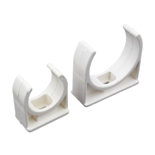 KXAOXGRC Kunststoff-Rohrschelle, 10 Teile/los ID 20~50mm PVC Rohr Klemme Garten Wasser Anschlüsse Bewässerung Armaturen Feste U-Typ Wasser Rohr Clip Clamp Strap(White 40mm) von KXAOXGRC