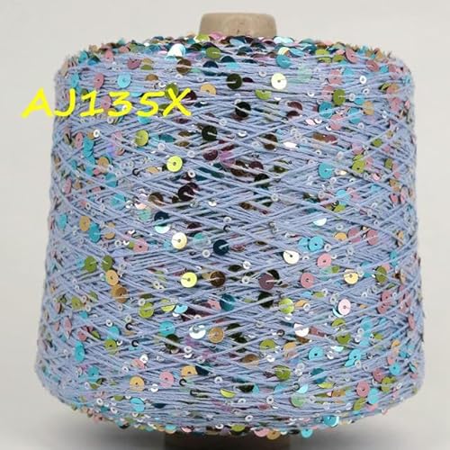 Pailletten-merzerisiertes Garn, 50 g Glitzer-Pailletten-Mischgarn, for Stricken, Häkeln, DIY, mehrfarbig(AJ135X) von KXAOXGRC