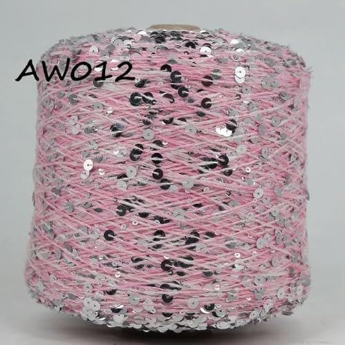 Pailletten-merzerisiertes Garn, 50 g Glitzer-Pailletten-Mischgarn, for Stricken, Häkeln, DIY, mehrfarbig(AW012) von KXAOXGRC