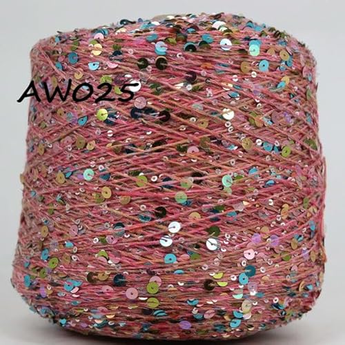 Pailletten-merzerisiertes Garn, 50 g Glitzer-Pailletten-Mischgarn, for Stricken, Häkeln, DIY, mehrfarbig(AW025) von KXAOXGRC