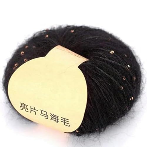 Pailletten-merzerisiertes Garn, 50 g Mohair-Mischgarn for Stricken und Häkeln mit Pailletten, mehrfarbig(21) von KXAOXGRC