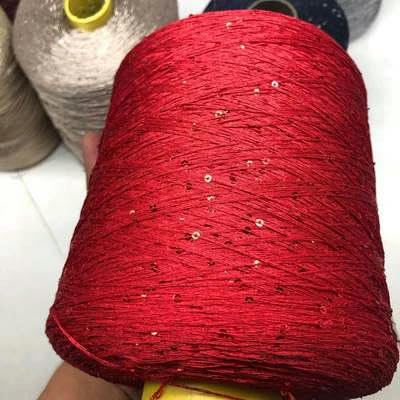 Pailletten-merzerisiertes Garn, 500g Sommer Ice Silk Pailletten Glitter Garn 2mm for Stricken Häkeln Multicolor(500g-1) von KXAOXGRC