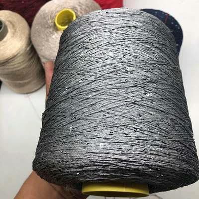 Pailletten-merzerisiertes Garn, 500g Sommer Ice Silk Pailletten Glitter Garn 2mm for Stricken Häkeln Multicolor(500g-2) von KXAOXGRC