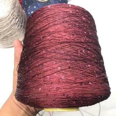 Pailletten-merzerisiertes Garn, 500g Sommer Ice Silk Pailletten Glitter Garn 2mm for Stricken Häkeln Multicolor(500g-3) von KXAOXGRC