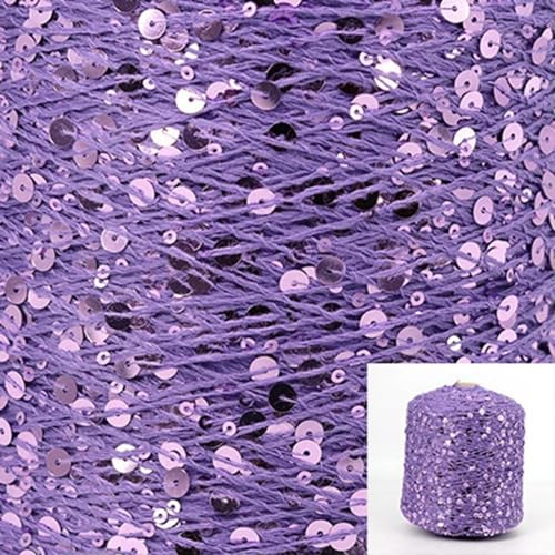 Pailletten-merzerisiertes Garn, Baumwoll-Paillettengarn, 50 g, Strang, mehrfarbig, 6 mm, 3 mm, for Handstricken, DIY(Aj048) von KXAOXGRC