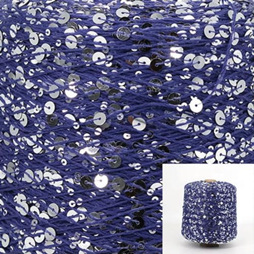 Pailletten-merzerisiertes Garn, Baumwoll-Paillettengarn, 50 g, Strang, mehrfarbig, 6 mm, 3 mm, for Handstricken, DIY(Aj053) von KXAOXGRC