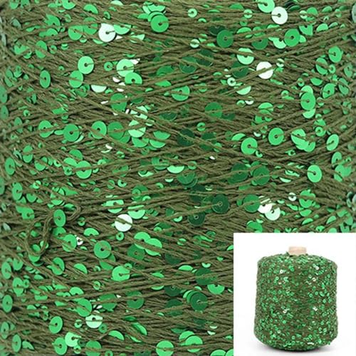 Pailletten-merzerisiertes Garn, Baumwoll-Paillettengarn, 50 g, Strang, mehrfarbig, 6 mm, 3 mm, for Handstricken, DIY(Aj059) von KXAOXGRC