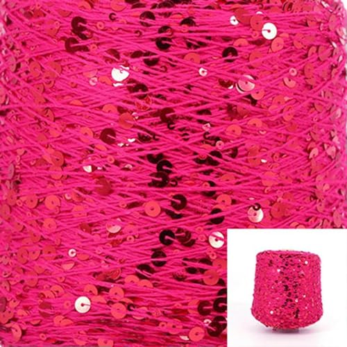 Pailletten-merzerisiertes Garn, Baumwoll-Paillettengarn, 50 g, Strang, mehrfarbig, 6 mm, 3 mm, for Handstricken, DIY(Aj114) von KXAOXGRC