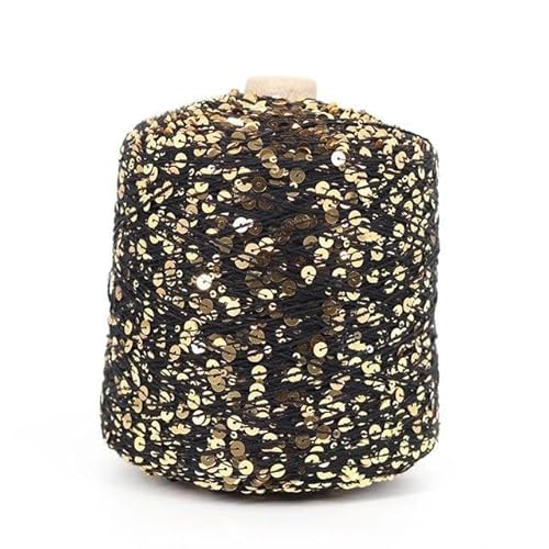 Pailletten-merzerisiertes Garn, Baumwoll-Paillettengarn, 500 g, for Handstricken und Häkeln, mit 3 mm und 6 mm Pailletten, mehrfarbig(AJ009-500G) von KXAOXGRC