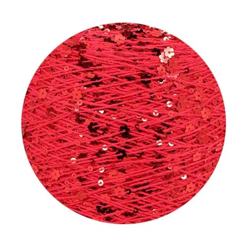 Pailletten-merzerisiertes Garn, Baumwoll-Strickgarn, 50 g, 140 m, mehrfarbige Pailletten, 3 mm, 6 mm, for Handstricken, DIY(Aj003) von KXAOXGRC