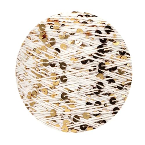 Pailletten-merzerisiertes Garn, Baumwoll-Strickgarn, 50 g, 140 m, mehrfarbige Pailletten, 3 mm, 6 mm, for Handstricken, DIY(Aj022) von KXAOXGRC