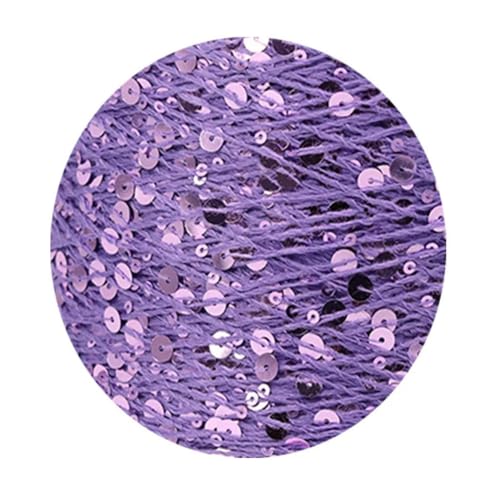 Pailletten-merzerisiertes Garn, Baumwoll-Strickgarn, 50 g, 140 m, mehrfarbige Pailletten, 3 mm, 6 mm, for Handstricken, DIY(Aj048) von KXAOXGRC