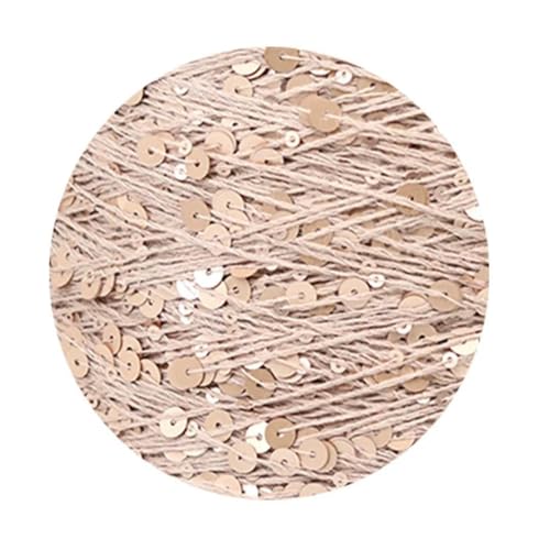 Pailletten-merzerisiertes Garn, Baumwoll-Strickgarn, 50 g, 140 m, mehrfarbige Pailletten, 3 mm, 6 mm, for Handstricken, DIY(Aj052) von KXAOXGRC