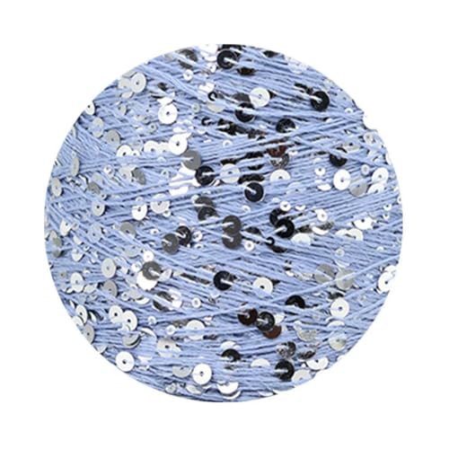 Pailletten-merzerisiertes Garn, Baumwoll-Strickgarn, 50 g, 140 m, mehrfarbige Pailletten, 3 mm, 6 mm, for Handstricken, DIY(Aj068) von KXAOXGRC