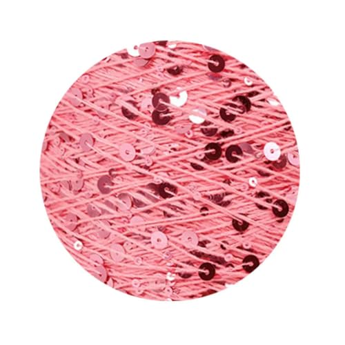 Pailletten-merzerisiertes Garn, Baumwoll-Strickgarn, 50 g, 140 m, mehrfarbige Pailletten, 3 mm, 6 mm, for Handstricken, DIY(Aj078) von KXAOXGRC