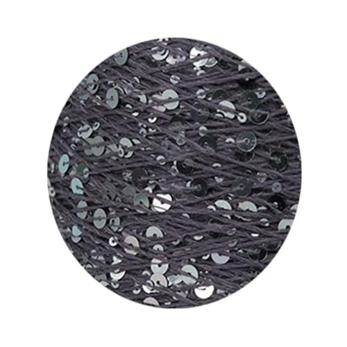 Pailletten-merzerisiertes Garn, Baumwoll-Strickgarn, 50 g, 140 m, mehrfarbige Pailletten, 3 mm, 6 mm, for Handstricken, DIY(Aj086) von KXAOXGRC