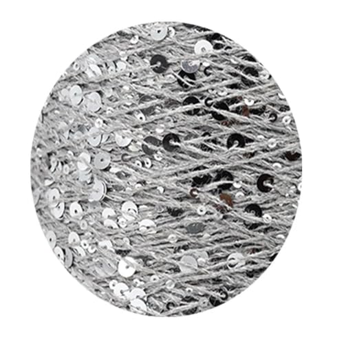 Pailletten-merzerisiertes Garn, Baumwoll-Strickgarn, 50 g, 140 m, mehrfarbige Pailletten, 3 mm, 6 mm, for Handstricken, DIY(Aj104) von KXAOXGRC