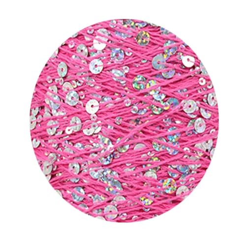 Pailletten-merzerisiertes Garn, Baumwoll-Strickgarn, 50 g, 140 m, mehrfarbige Pailletten, 3 mm, 6 mm, for Handstricken, DIY(Aj113) von KXAOXGRC