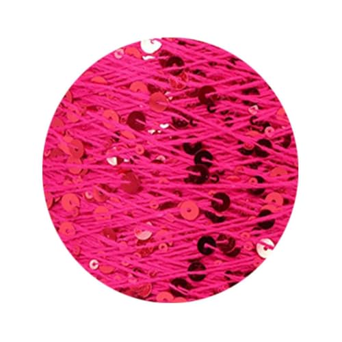 Pailletten-merzerisiertes Garn, Baumwoll-Strickgarn, 50 g, 140 m, mehrfarbige Pailletten, 3 mm, 6 mm, for Handstricken, DIY(Aj114) von KXAOXGRC