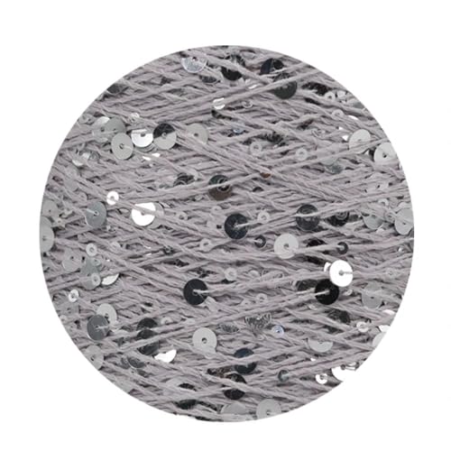 Pailletten-merzerisiertes Garn, Baumwoll-Strickgarn, 50 g, 140 m, mehrfarbige Pailletten, 3 mm, 6 mm, for Handstricken, DIY(Aj122) von KXAOXGRC