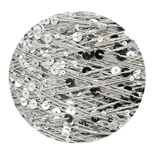 Pailletten-merzerisiertes Garn, Baumwoll-Strickgarn, 50 g, 140 m, mehrfarbige Pailletten, 3 mm, 6 mm, for Handstricken, DIY(Aj125) von KXAOXGRC