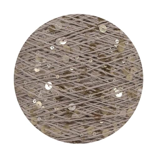 Pailletten-merzerisiertes Garn, Baumwoll-Strickgarn, 50 g, 140 m, mehrfarbige Pailletten, 3 mm, 6 mm, for Handstricken, DIY(Aj128) von KXAOXGRC