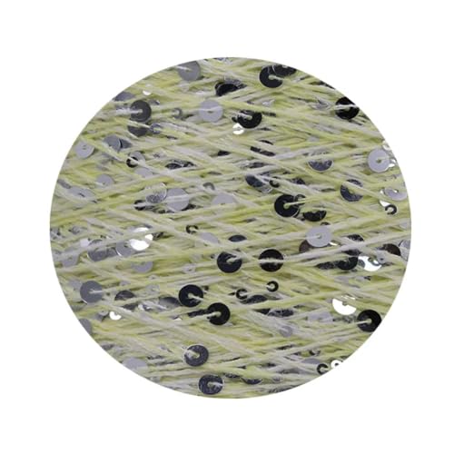 Pailletten-merzerisiertes Garn, Baumwoll-Strickgarn, 50 g, 140 m, mehrfarbige Pailletten, 3 mm, 6 mm, for Handstricken, DIY(Aw010) von KXAOXGRC
