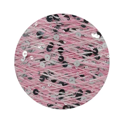 Pailletten-merzerisiertes Garn, Baumwoll-Strickgarn, 50 g, 140 m, mehrfarbige Pailletten, 3 mm, 6 mm, for Handstricken, DIY(Aw012) von KXAOXGRC