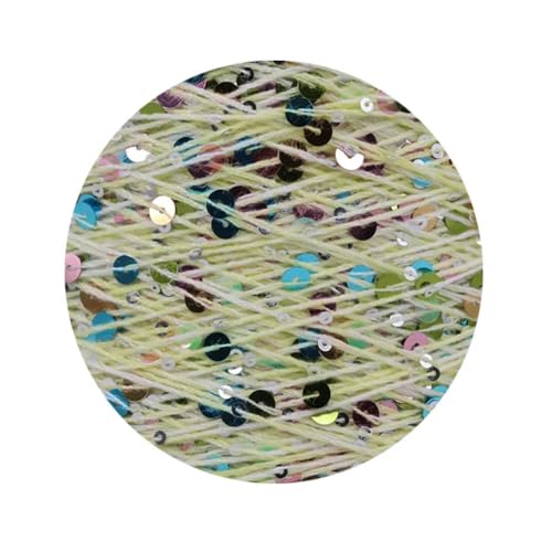 Pailletten-merzerisiertes Garn, Baumwoll-Strickgarn, 50 g, 140 m, mehrfarbige Pailletten, 3 mm, 6 mm, for Handstricken, DIY(Aw016) von KXAOXGRC