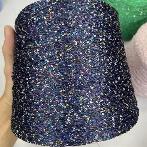 Pailletten-merzerisiertes Garn, Ice Silk Paillettengarn 250g Mehrfarbig for Stricken und Häkeln(11) von KXAOXGRC