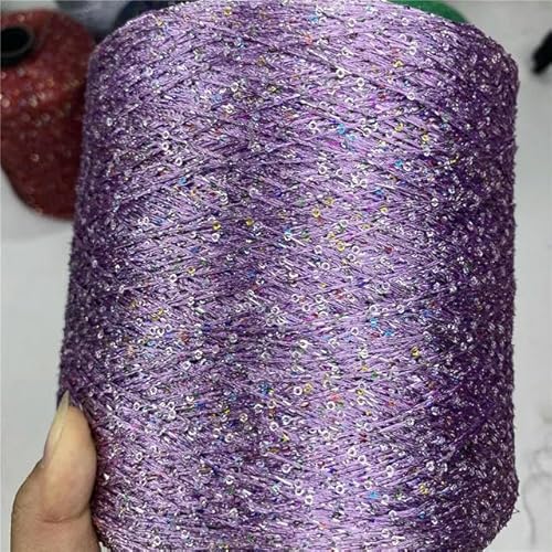 Pailletten-merzerisiertes Garn, Ice Silk Paillettengarn 250g Mehrfarbig for Stricken und Häkeln(9) von KXAOXGRC