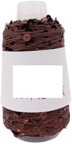 Pailletten-merzerisiertes Garn, Mehrfarbiges Strickgarn aus Baumwolle mit Pailletten, 500 g, 1500 m, 6 mm + 3 mm, for Selbermachen(9) von KXAOXGRC