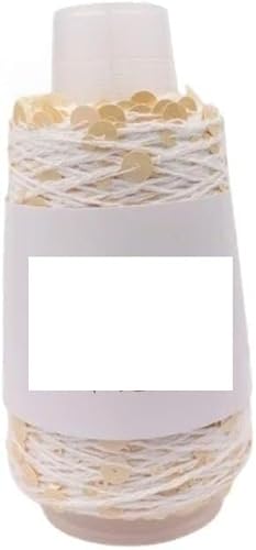 Pailletten-merzerisiertes Garn, Mehrfarbiges Strickgarn aus Baumwolle mit Pailletten, 500 g, 1500 m, 6 mm + 3 mm, for Selbermachen(M145) von KXAOXGRC